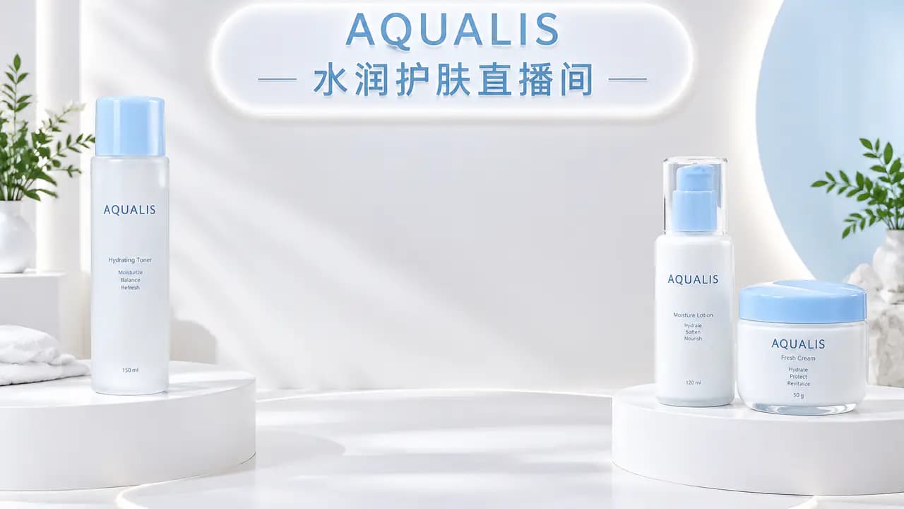 直播间背景 · 护肤三件套
