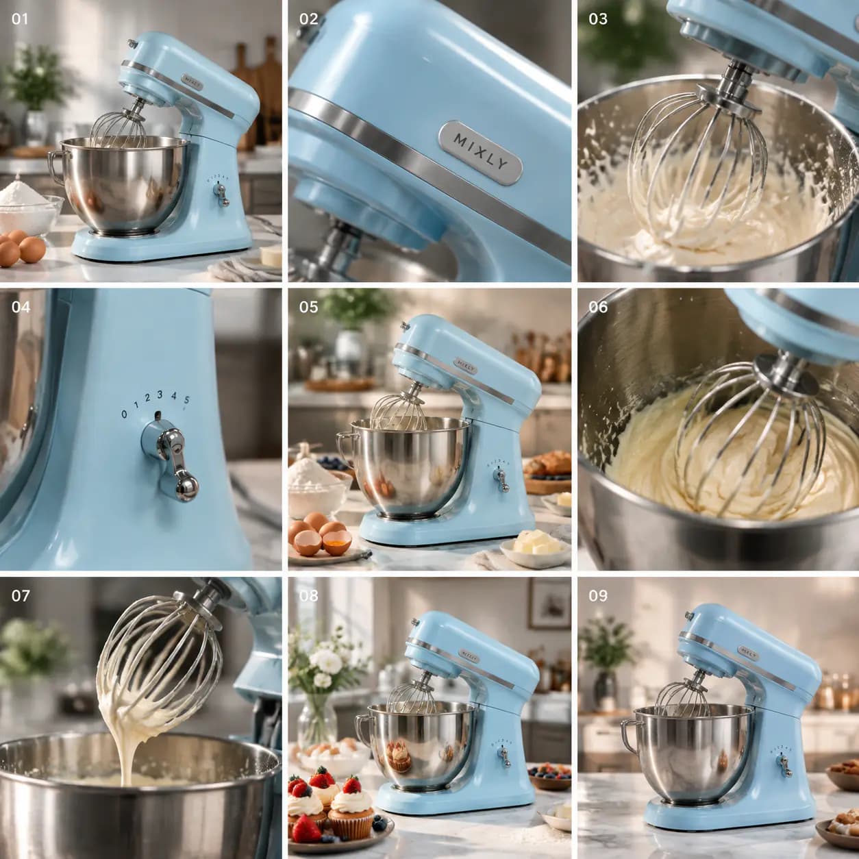 Video storyboard · stand mixer