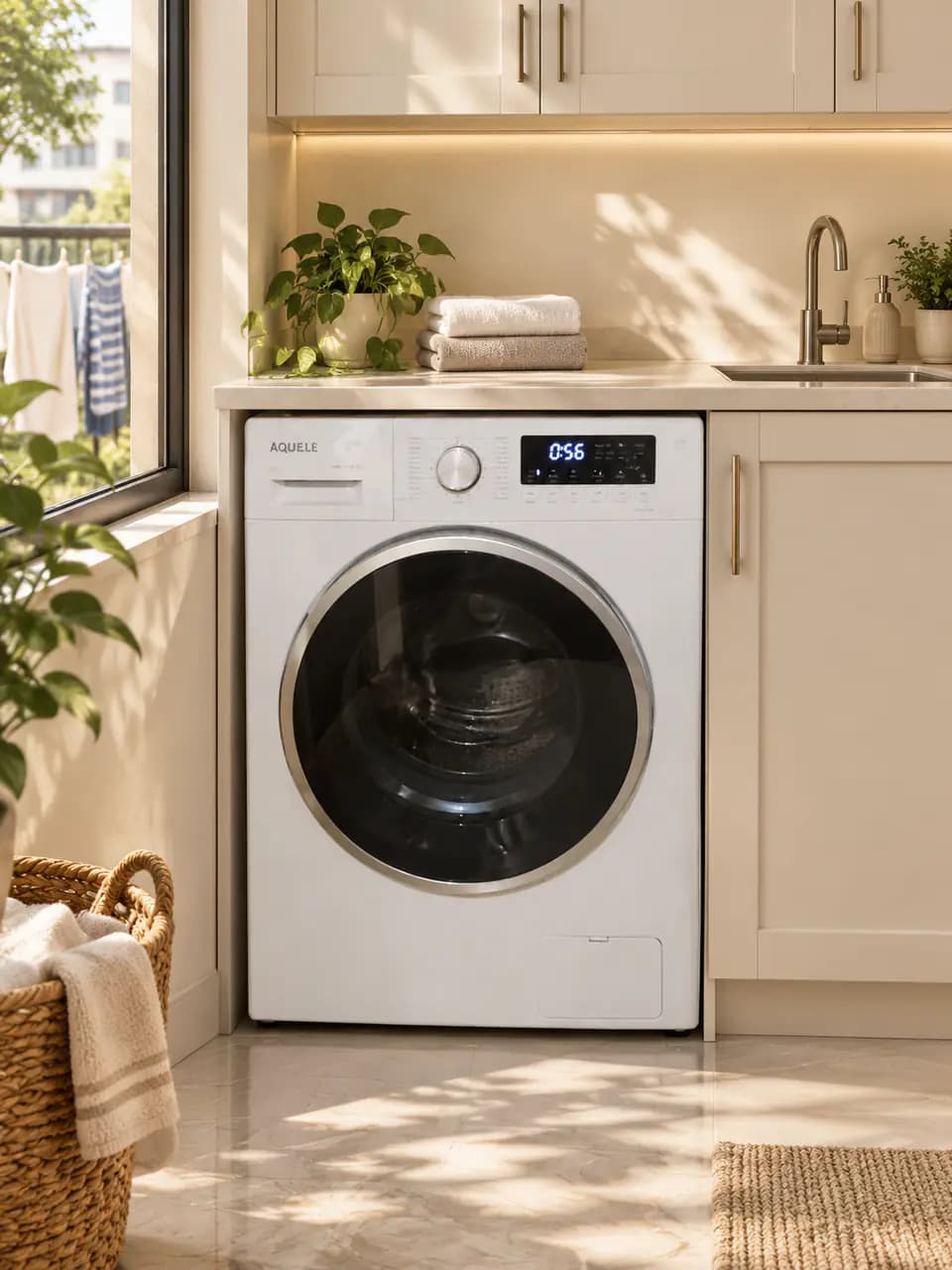 Washer balcony scene · front-loader
